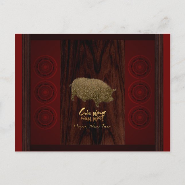 Fûts Cochon Année Viêt-namienne accueil Carte post (Devant)