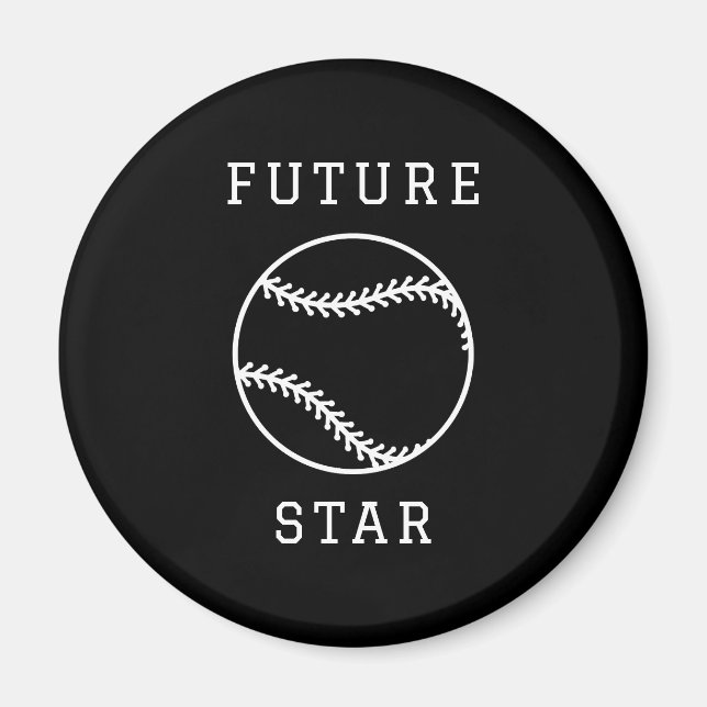 Futur Aimant noir personnalisé Star de baseball (Devant)