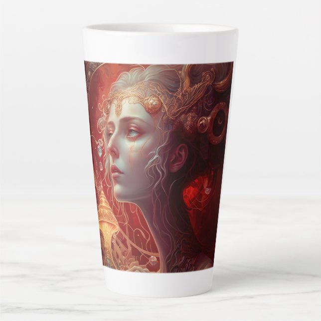 Futur Art Nouveau Femme Latte Mug (Devant)