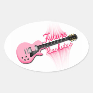 Futur autocollant rose de la guitare rose Rockstar