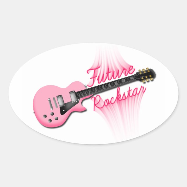 Futur autocollant rose de la guitare rose Rockstar (Devant)