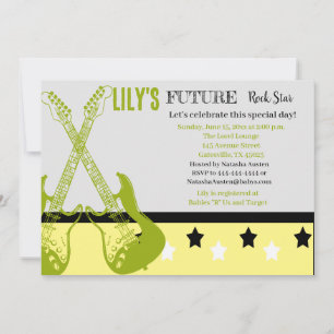 Futur Baby shower Rocker Invitation Jaune