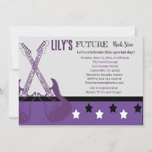 Futur Baby shower Rocker Purple Invitation