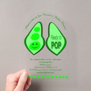 Futur Bébé Petit Pois Vert Grossesse Invitation Pe