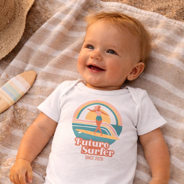 Futur bébé surfeur Body Combinaison barboteuse rét (Créateur téléchargé)