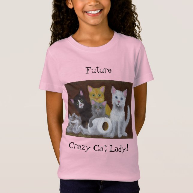 Futur Crazy Cat Lady T-Shirt (Devant)