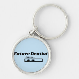 Futur dentiste chargement drôle porte-clés rond