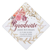 Futur diplômé Infirmière Parties scintillant flora