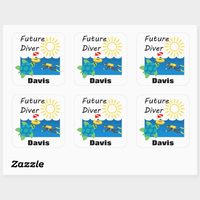 Futur Diver Design - Stickers Carrés (Feuille)