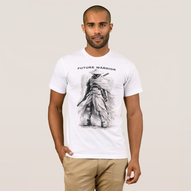 Futur Graphique T-shirt Guerrier - Samouraï Cyberp (Devant entier)