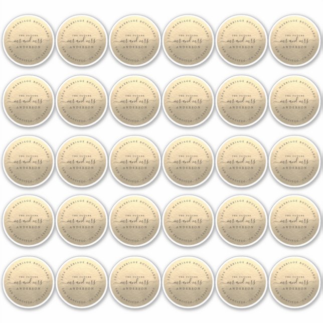 Futur M. Mme Adresse de retour Sticker 2 pouces 30 (Devant)