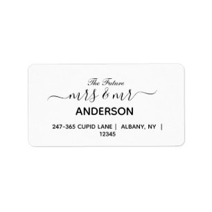 Futur M. & Mme Mariage Adresse de retour Étiquette
