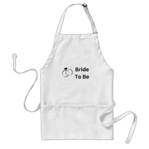 Futur mariée avec deux anneaux tablier