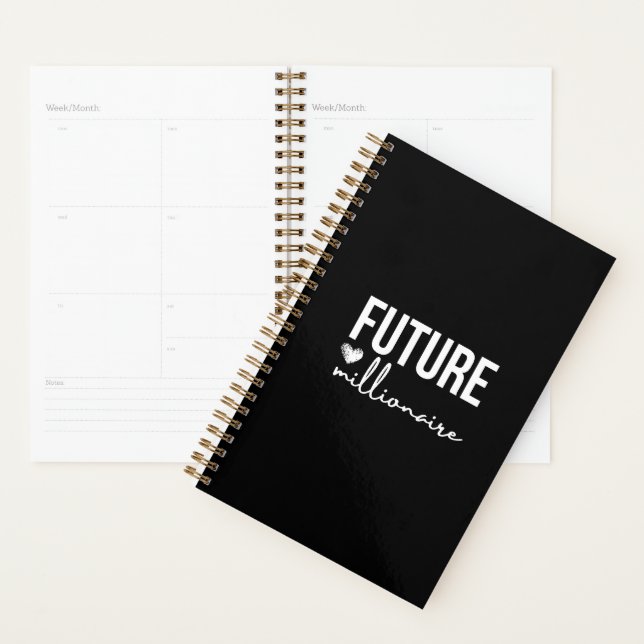 'Futur Millionnaire' Ambition Noir & Blanc  (Devant avec enveloppe)