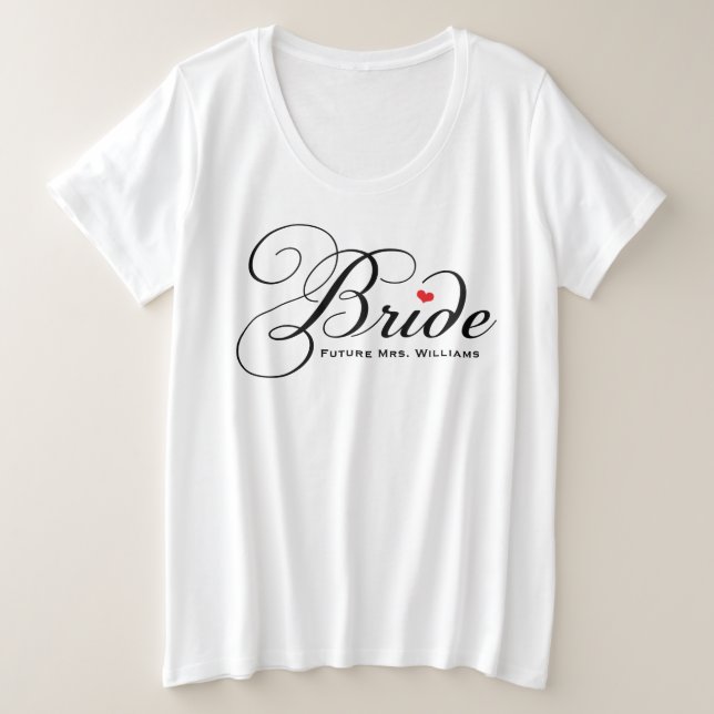 Futur Mme Bride Black Mariage de script personnali (Design devant)