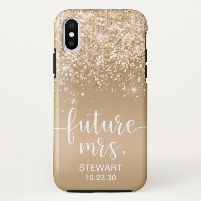 Futur Mme Étui Gold Glitter Case-Mate iPhone (Dos)