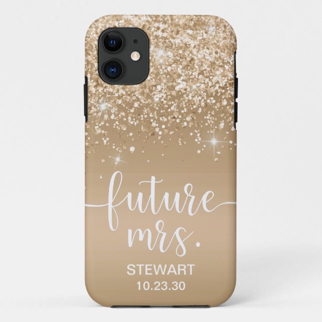 Futur Mme Étui Gold Glitter Case-Mate iPhone (Dos)