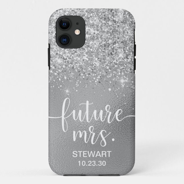 Futur Mme Étui Silver Glitter Case-Mate iPhone (Dos)