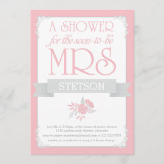 Futur Mme Fête des mariées Invitation | Gris rose