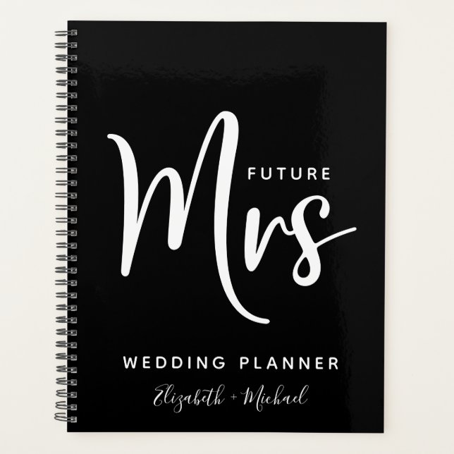 Futur Mme Wedding planner noir personnalisé (Devant)