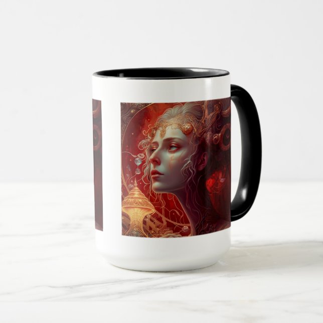 Futur Mug Combo Femme Art Nouveau, 15 oz (Devant droit)