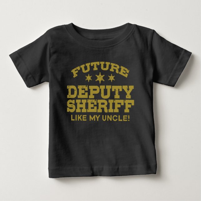 Futur shérif adjoint Comme Mon Oncle Baby T-shirt (Devant)