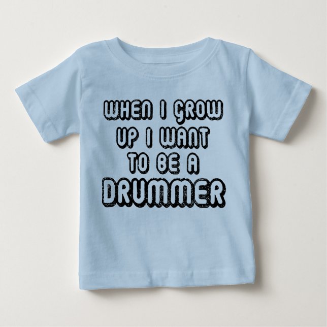 Futur T-shirt de bébé de musique de batteur (Devant)