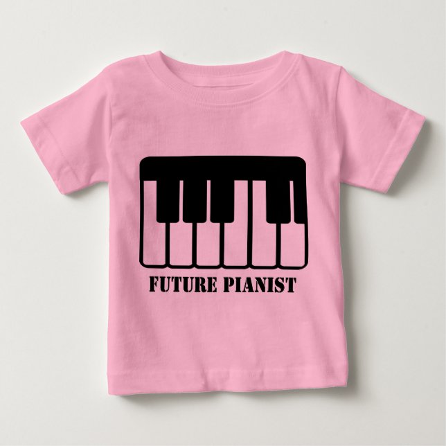 Futur T-shirt de bébé de pianiste (Devant)