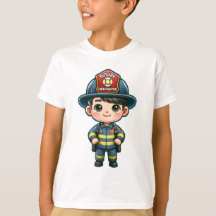 Futur T-shirt Enfants pompier - Caricature adorabl