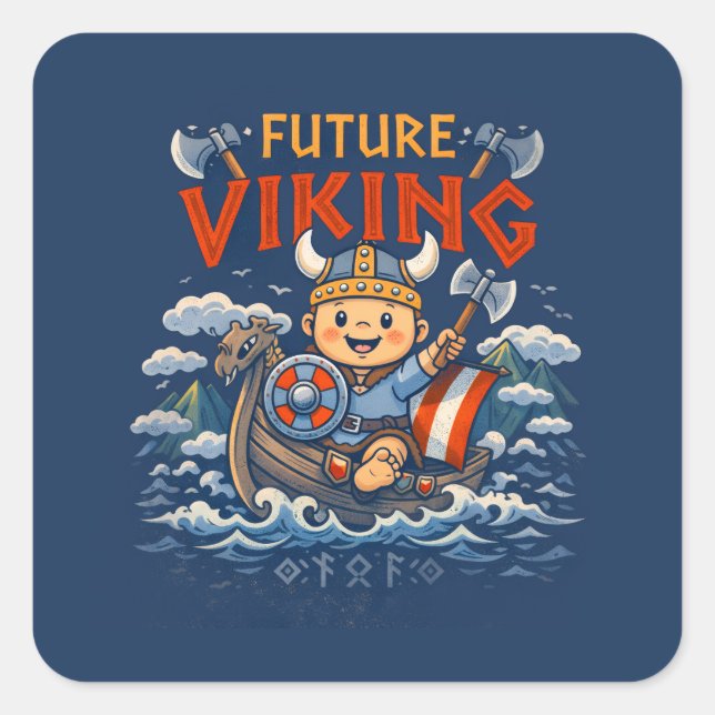 Futur Viking Autocollants Drôles Norvégiens (Devant)