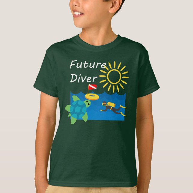 Future Diver Design - T-shirt de base pour enfants (Devant)
