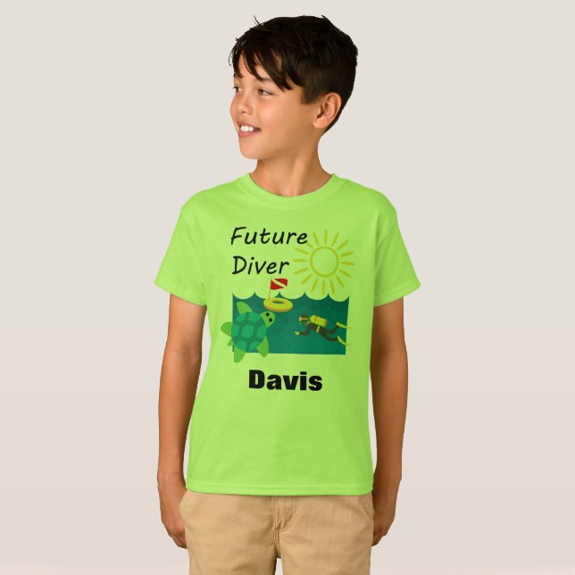 Future Diver Design - T-shirt de base pour enfants (Devant entier)