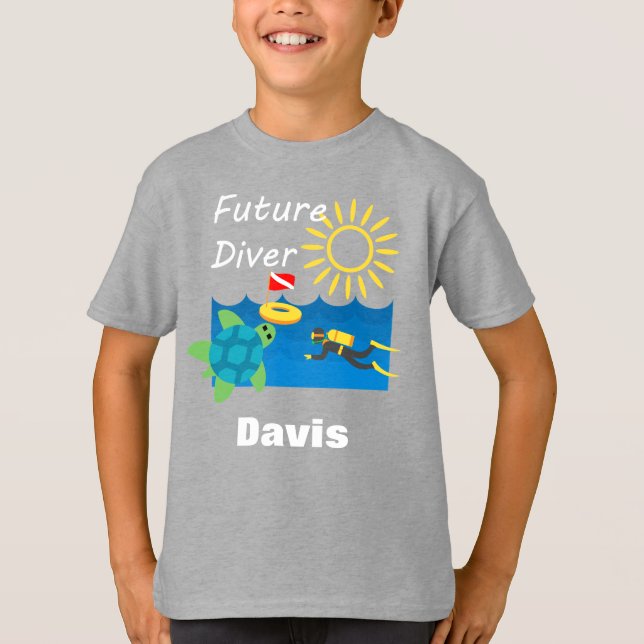 Future Diver Design - T-shirt de base pour enfants (Devant)