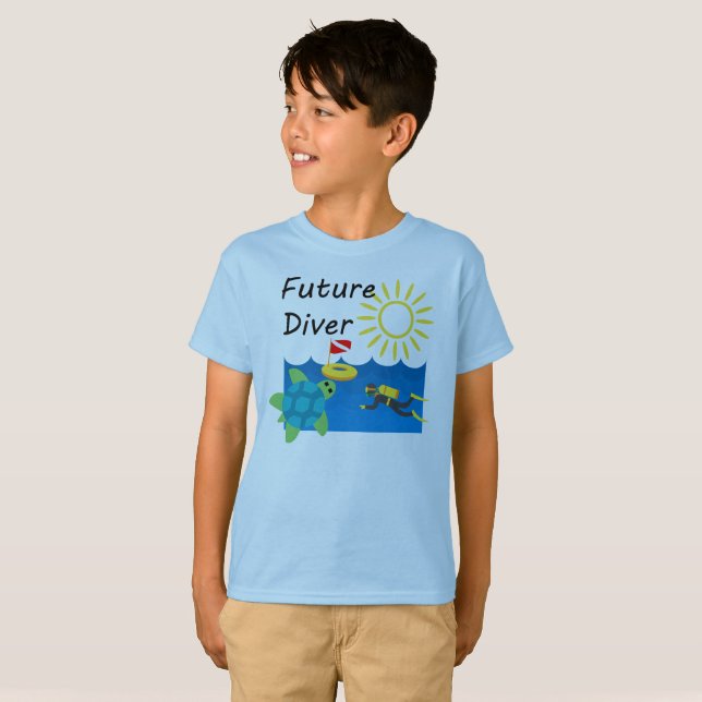 Future Diver Design - T-shirt de base pour enfants (Devant entier)