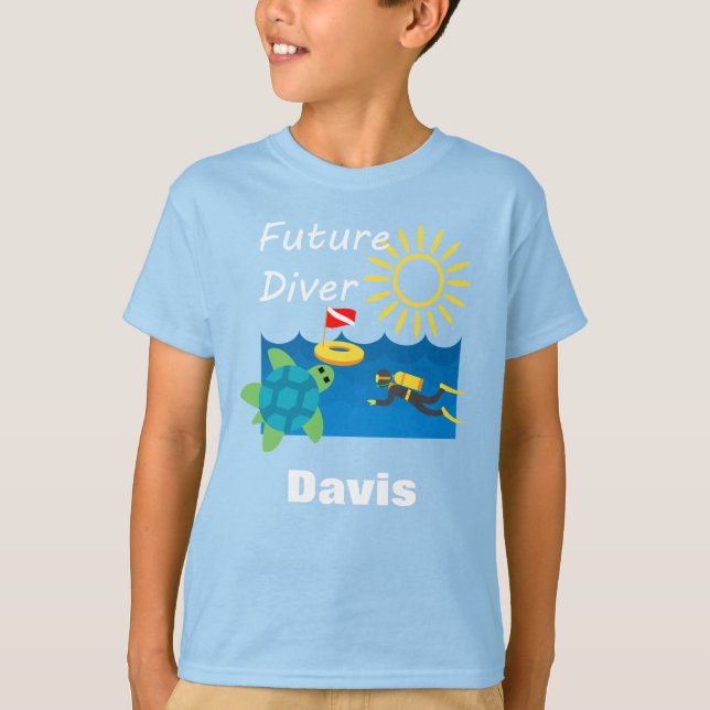 Future Diver Design - T-shirt de base pour enfants (Devant)
