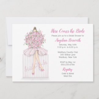 Future mariée sur une invitation de cadeau pour un