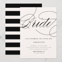 Future Mme invitation de jeune mariée moderne de