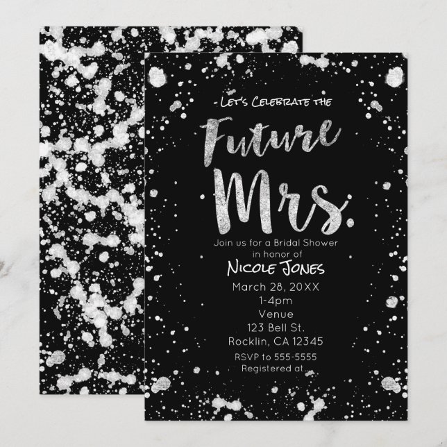 FUTURE Mme Invitation de Remise de Cadeaux de Mari (Devant / Derrière)