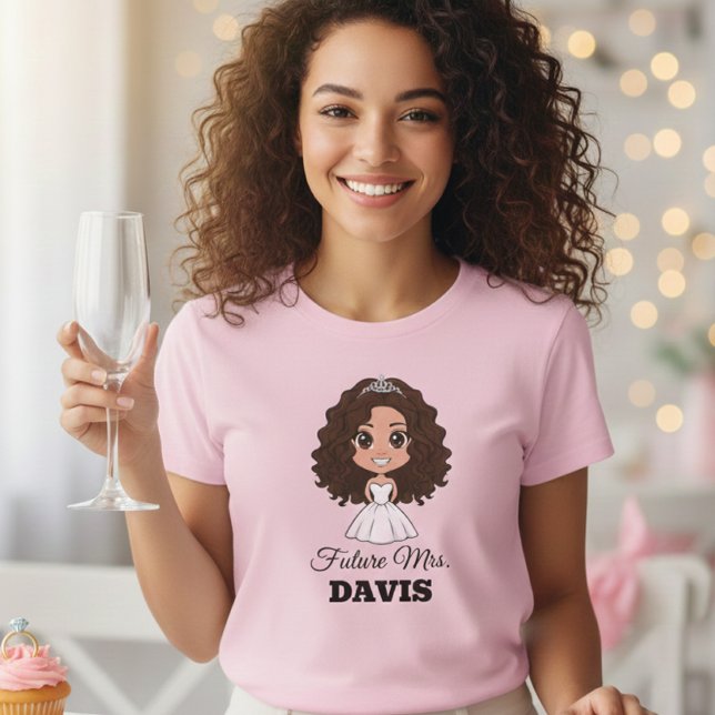 Future Mrs. Davis Wedding Cartoon T-Shirt (Créateur téléchargé)