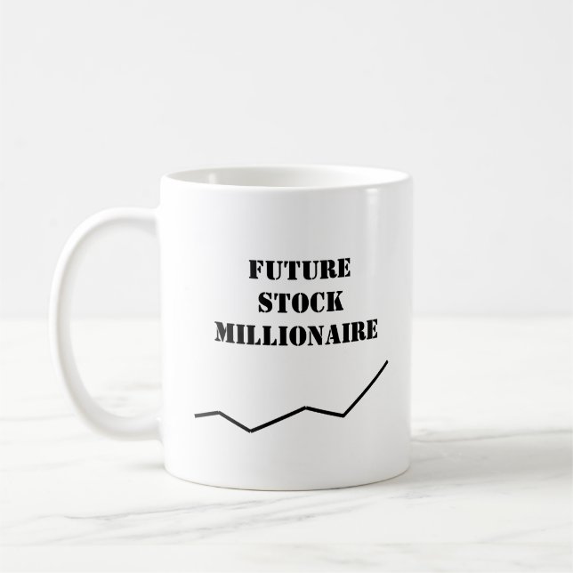 "Future Stock Millionaire" Texte Café Mug (Gauche)