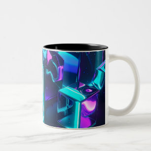 Futuristic Liquid Glow Geometric Mug