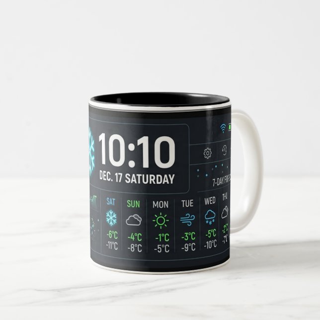Futuristic Weather Dashboard UI Mug (Devant droit)