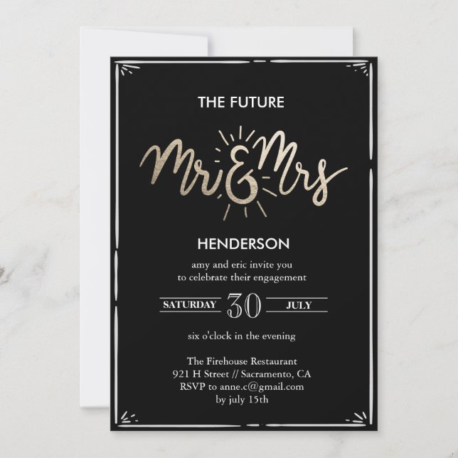 Futurs M. et Mme Engagement Invitation (Devant)