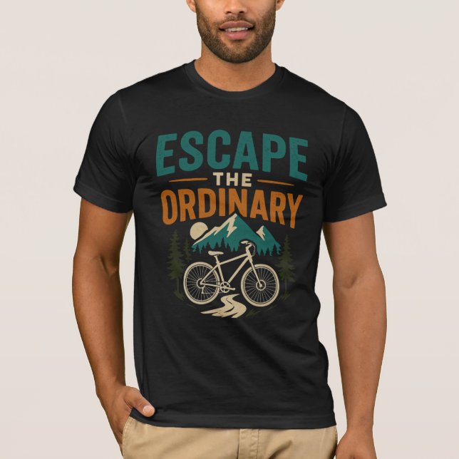 Fuyez le T-shirt ordinaire de l'aventure vélo (Devant)