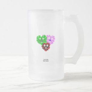 Fuzzies cardiaques Grosse Mug en verre givré