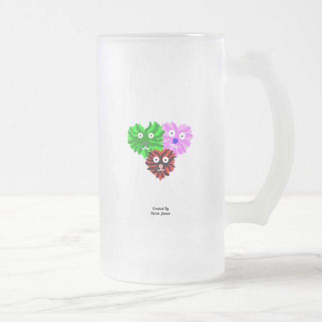 Fuzzies cardiaques Grosse Mug en verre givré (Droit)
