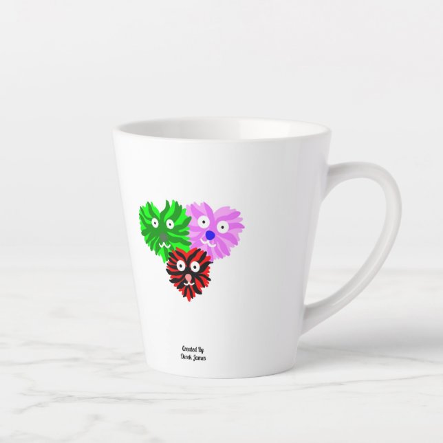 Fuzzies cardiaques Petite Mug latte (Droite)