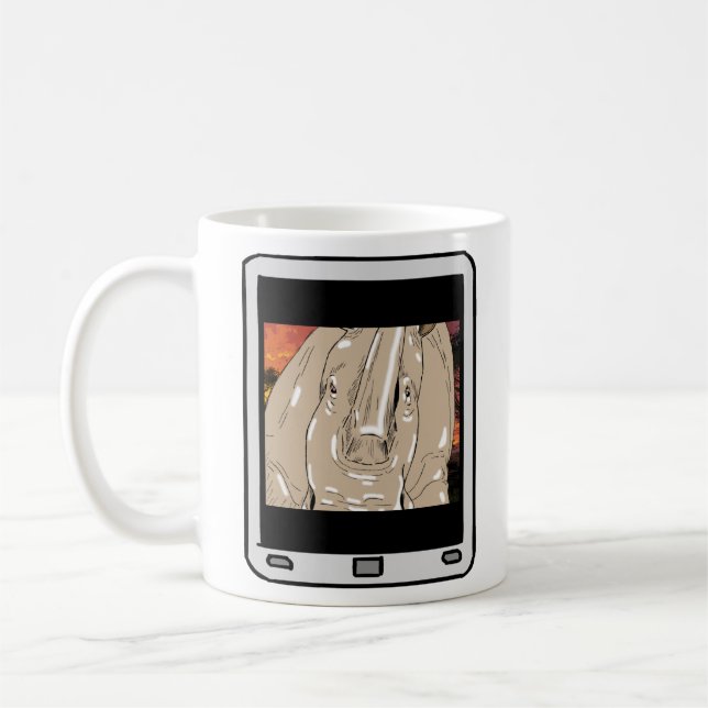 Fuzzy Express® Rhino Selfie Mug (Gauche)