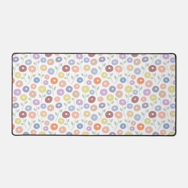 Fuzzy Flower Rpt Pattern Pastels on White (Recto)