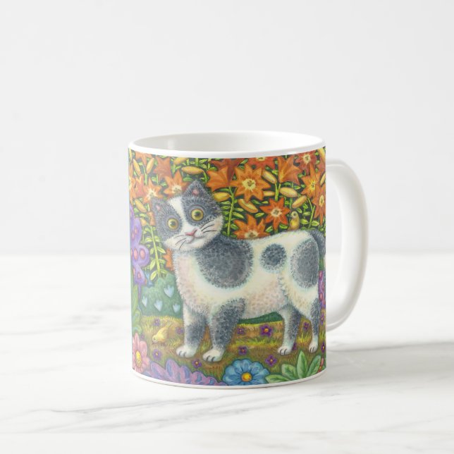 Fuzzy Wuzzy Kitten FOLK ART CAT MUG *Personnaliser (Devant droit)